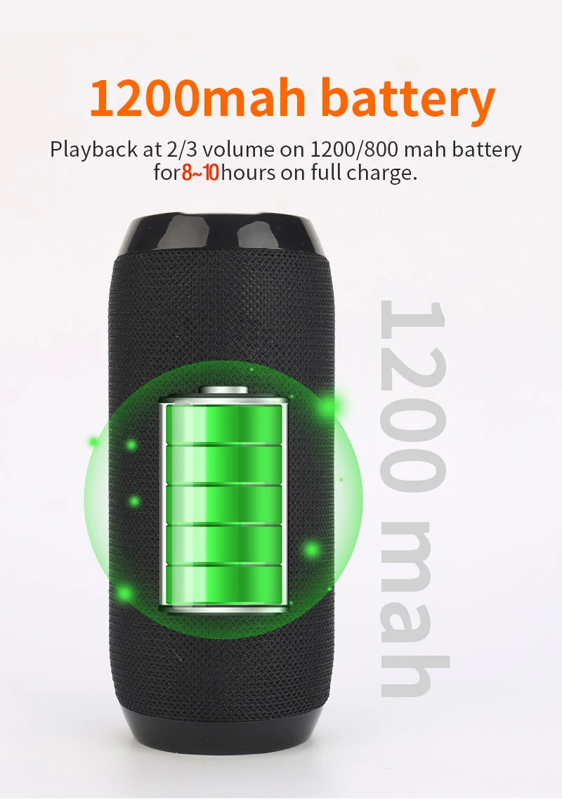 US $16.81 Portable Bluetooth-compatible Speaker Wireless Bass Column Waterproof Outdoor USB Speakers Support AUX TF Subwoofer Loudspeaker