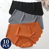 BZEL 10 Pcs/Set Seamless Women's Panties Ice SIlk Women Underwear Comfortable Female Lingerie Solid Cozy Ladies Briefs Underpant
