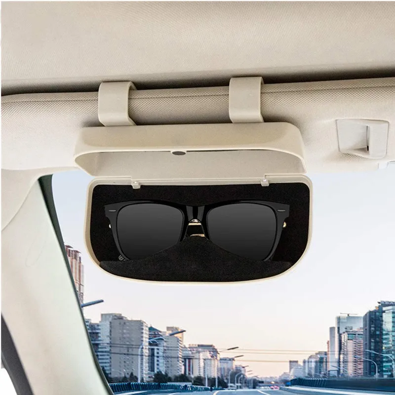 

Car Glasses Case Clip Sunglasses Storage Box ABS Material Auto Interior Accessories Glasses Holder Car Sunglasses Holder