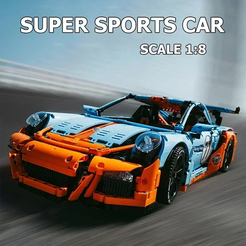 

Новая модель суперавтомобиля GT3 RS в масштабе 1:8, Спортивная модель, подходит для 42056 строительных блоков, Детская развивающая игрушка, набор подарков на день рождения