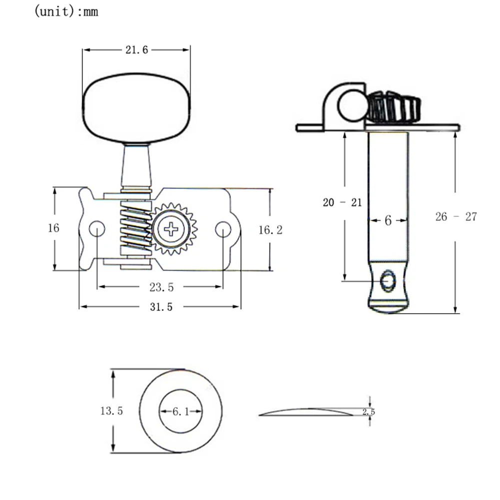 6Pcs Guitar Machine Head Key Peg Tuners 3L 3R Guitar Knob Machine Heads Tuners Metal Guitar Tuning Keys Pegs Guitar Accessories