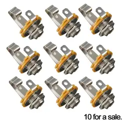 10-Piece Electric Guitar Input Jack Set with Nut & Washer (1/4 Mono Socket) (10pcs Set)