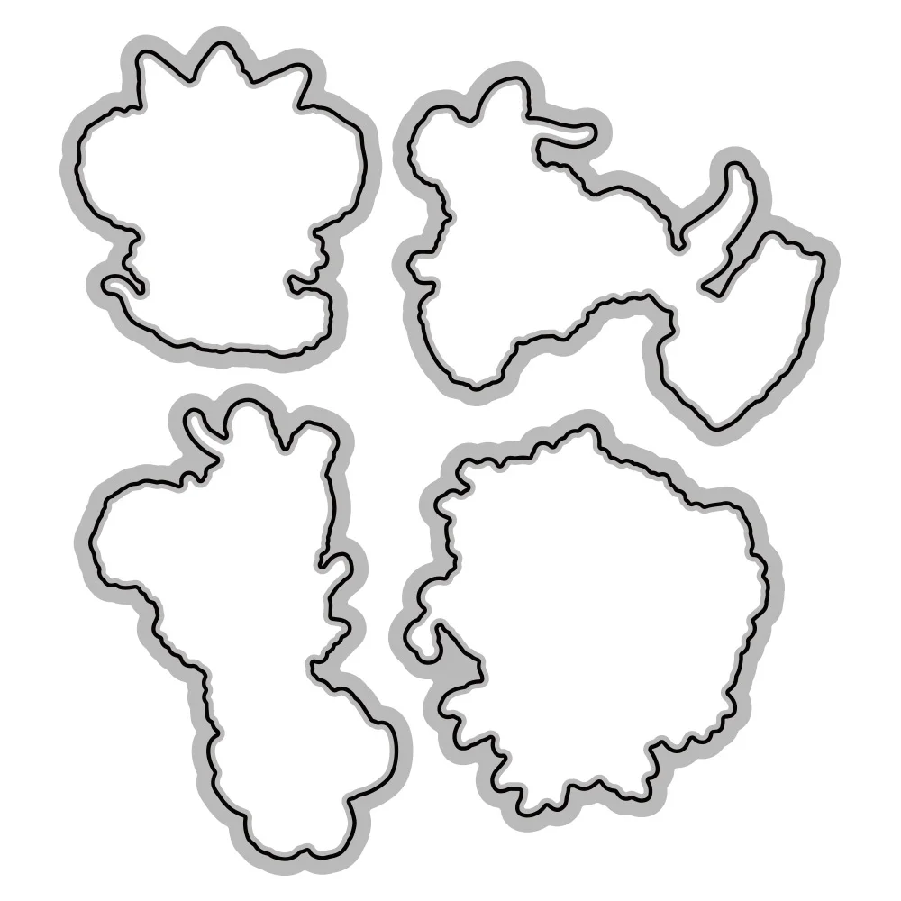 Fustelle in metallo a forma di nuvola, per scrapbooking, stencil, biglietti, goffratura, album fotografico, modellino, decorazione, artigianato
