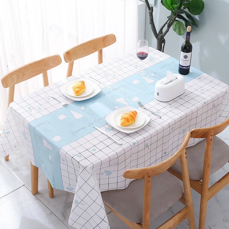 

Tablecloth Fabric Non-wet Oil-proof Wash-free Nordic Ins Net Red Rectangular Tablecloth