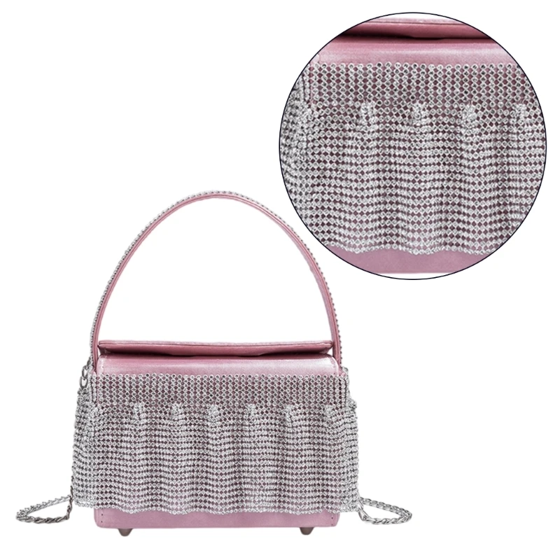 Pleated Tassels Evening Bag Lady Purse Wedding Party Clutches E74B