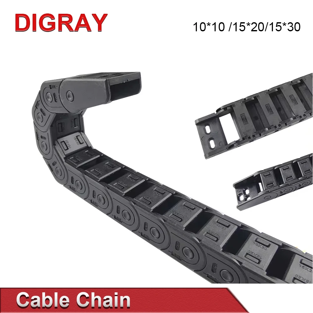 DIGRAY Cable Drag Chain 7*7 10*10 15*20 15*30mm 1M Non-opening Semi-enclosed Plastic Drag Chain Transmission plastic cable chain cable carrier