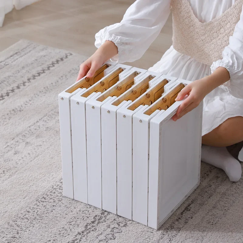 Installation-free shoe box transparent drawer-type shoe storage box Living room storage shoe cabinet can be moved and folded.