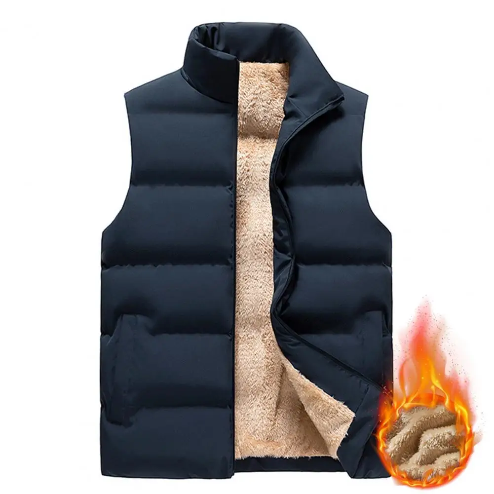 Winter Vest for Men Winter Outerwear Men's Casual Heated Vest with Lapel Collar Multi-pockets Waterproof Comfort 3 Years