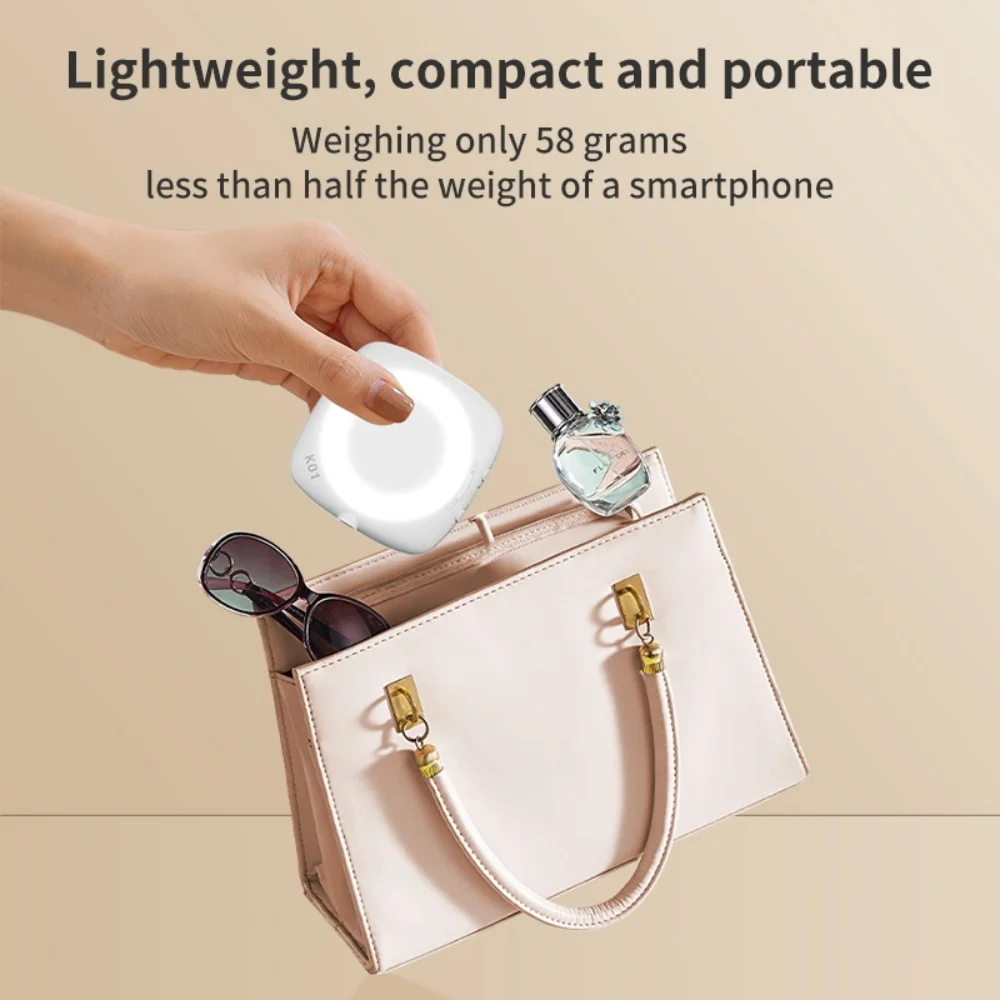 Beauty Fill Light With Makeup Mirror, Mobile Phone Handheld Rotating Folding Portable Mini Selfie Video Phone Fill Light