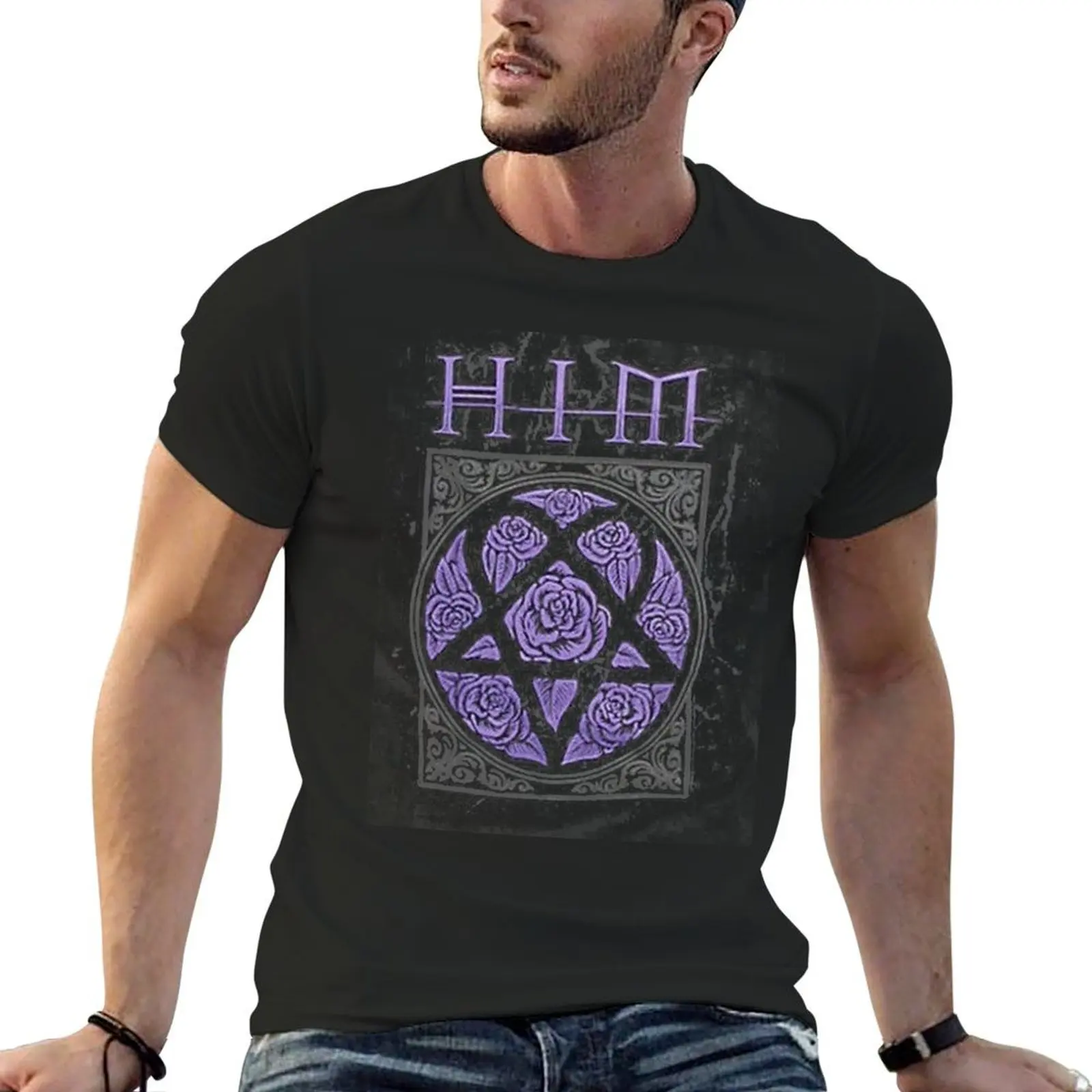 

him purple T-Shirt sweat kawaii clothes oversized graphic tee luxury clothes men