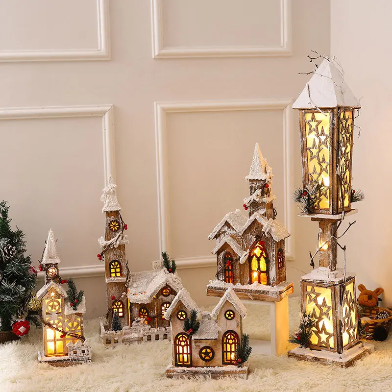 

Fairy tale wooden house lights string Garland wedding party Christmas decoration Navidad Kerst Noel Christmas decoration home
