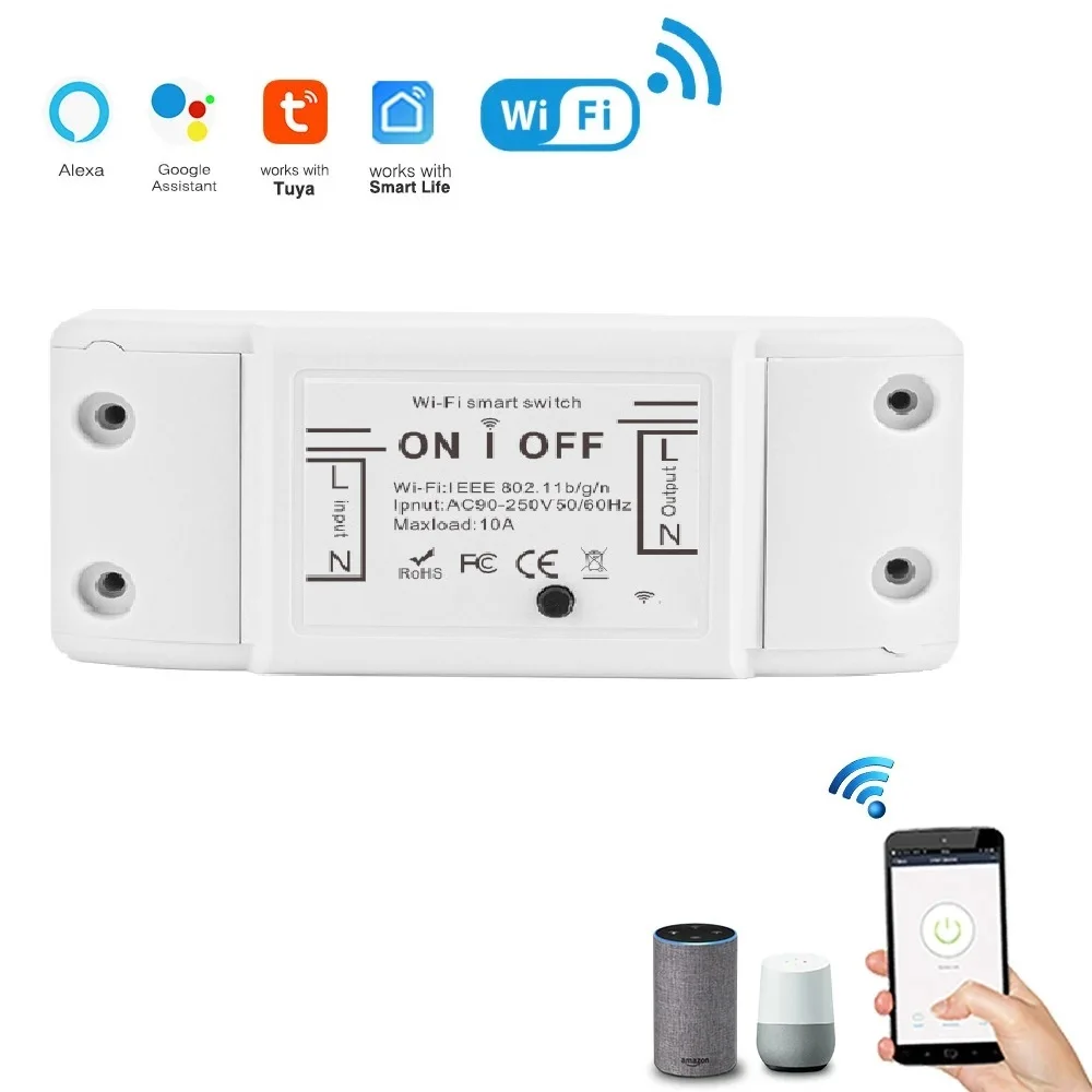 Smart Home Switch Tuya WiFi DIY MINI Relay Module Smart Life APP Wireless Voice Remote Timer