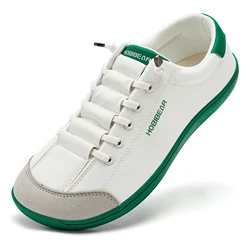 HOBIBEAR Unisex Minimalist Barefoot Shoes - Lightweight Adjustable Slip-On Sneakers - 45 (White Green)
