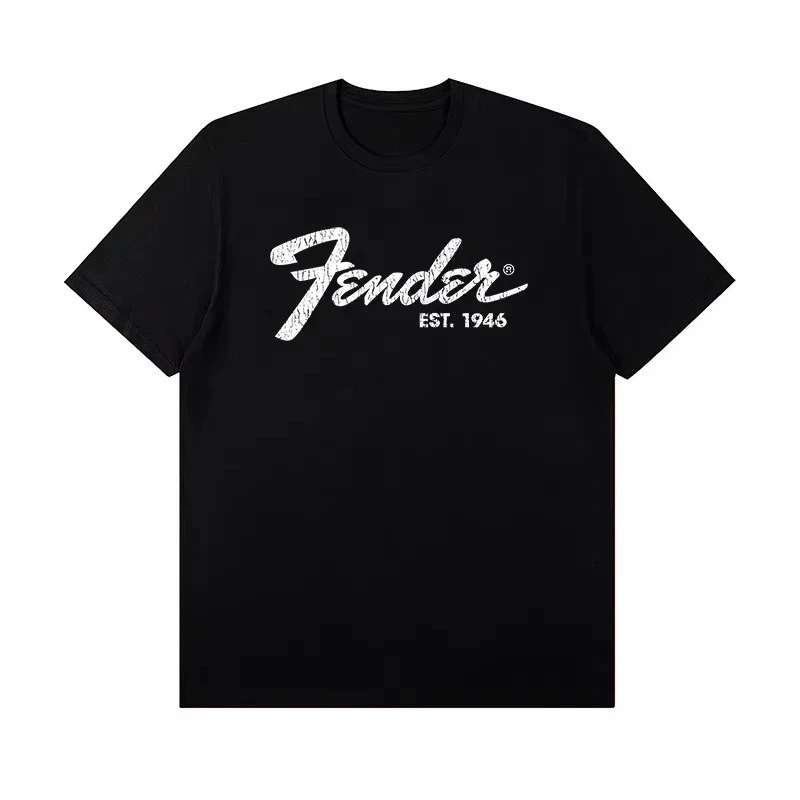 2026 Sommer Neu Fender Jimi Hendrix Fender E-Gitarre Bedrucktes Muster T-Shirt Herren Kurzarm T-Shirt