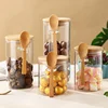 Sealed Glass Storage Jars Airtight Glass Jars With Lids Spoons Candy Jars Clear Spice Jars Small Food Storage Containers Bottles 1