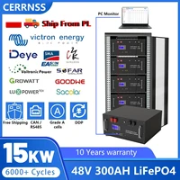 Batterie LiFePO4 48V 300AH 15Kwh, batterie solaire domestique au lithium 51.2V 100AH 150AH 200AH, 6000+ cycles, pour stockage d'énergie domestique, stock UE 1