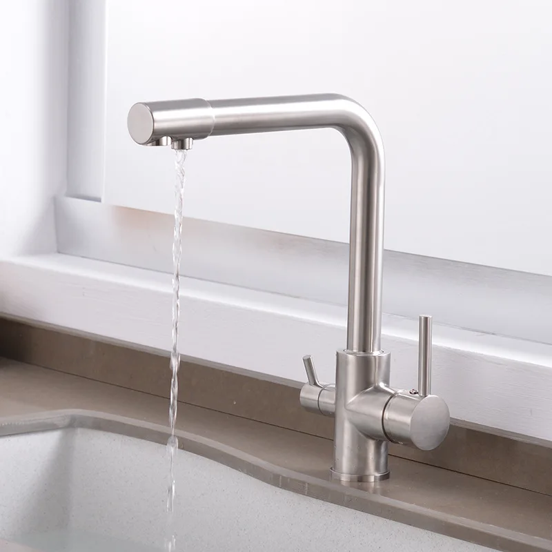 Three-purpose purified water kitchen faucet Modern simple single-connected household