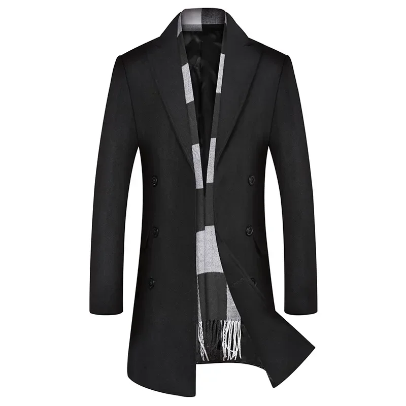 Men's Coat Winter Tweed Jacket 2023 Long Trench parkas Clothing Overcoat Blouse Best Selling Products Casual Outerwear Size 3XL