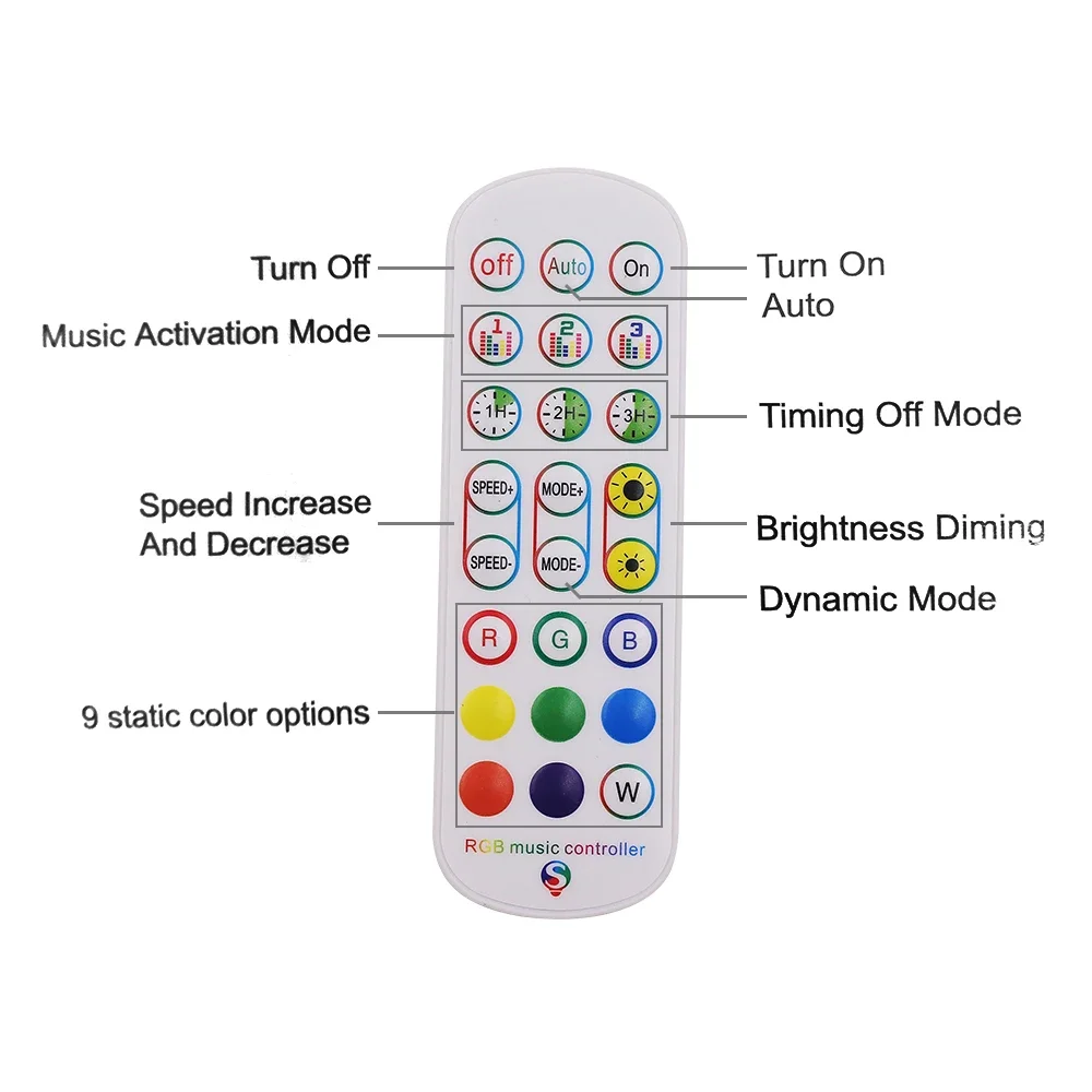 DC 5V 12V 24V Dream Color RGB 24Key Infrared Controller Bluetooth APP Remote Control For WS2812B WS2811 Ambient LED Strip Lights led strip lights led strip light led light strip led decorative lights