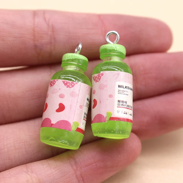 10pcs Simulation 3D Drink Bottle Cute Charms For Pendant DIY