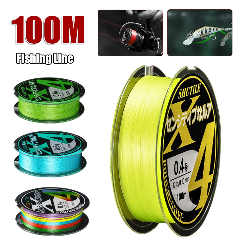 

4-Strand Braided Fishing Line 100M Strong Marlin Line 11LB-35LB Braided Fishing Line Carp Fishing Freshwater Fishing Accessories