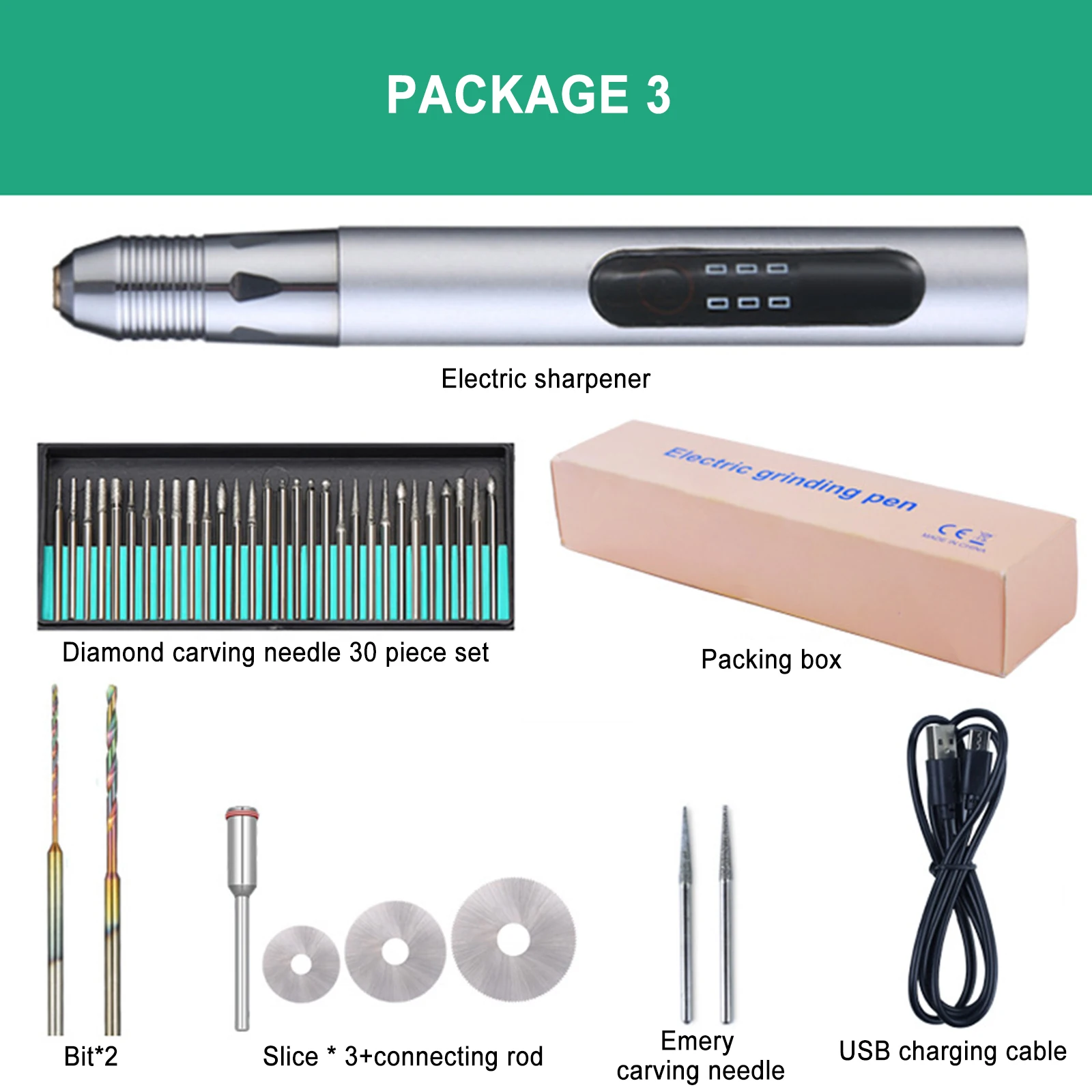 

Electric Engraver Pen Set Polishing Lettering Pen Grinding Machine 3 Gears Of Speeds Cordless Electric Drill Rotary Tools