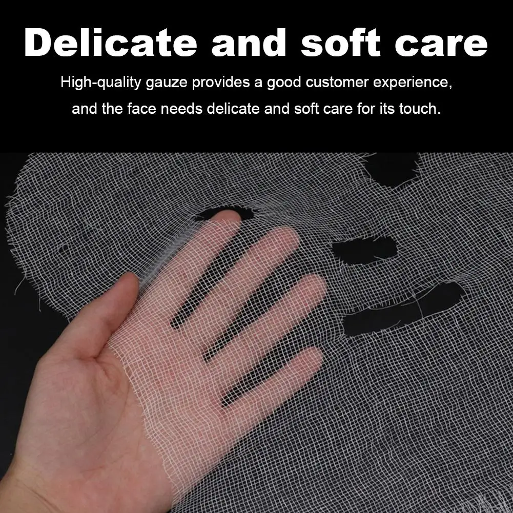50-Pack Precut Gauze Facial Mask Sheets - High Absorption Disposable Masks for Premium Skin Care and Spa Use