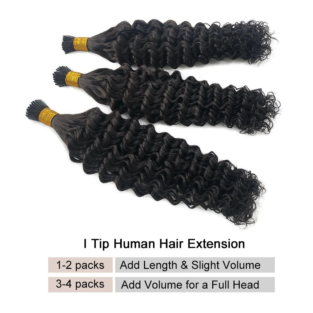 Hair Extensions Deep Wave ITIP Human Hair Extension HDWIGS Brazilian Human Remy Hair Extension 40g 50g Capsule Keratin Natural Extensions
