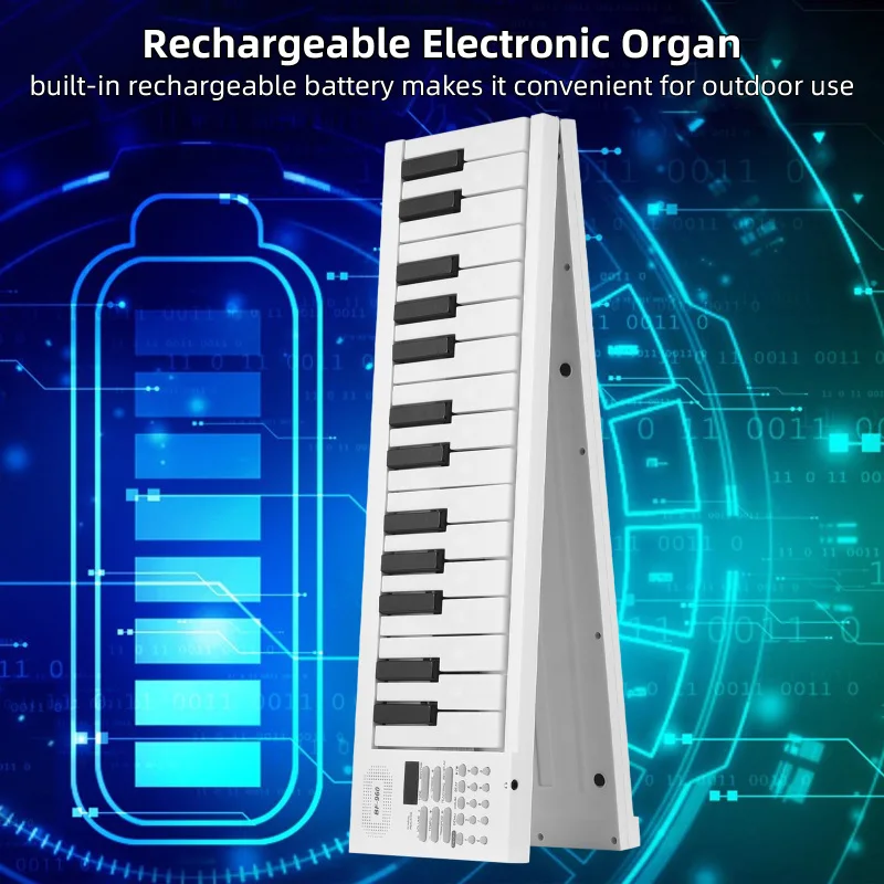 61-Key Foldable Electronic Piano Keyboard LED Display Rechargeable Battery for Beginners electronic musical instrument