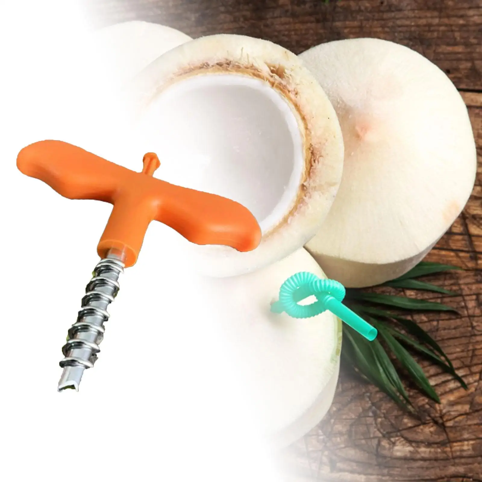 Coconut Hole Opener Makes Straw Hole Practical Reusable Easily Open Stainless Steel Coco Drill for Coco Water Home Juice Kitchen