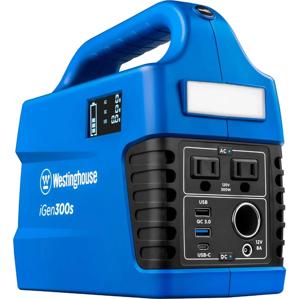 

296Wh 600 Peak Watt Portable Power Station and Solar Generator, Pure Sine Wave AC Outlet, Backup Lithium Battery