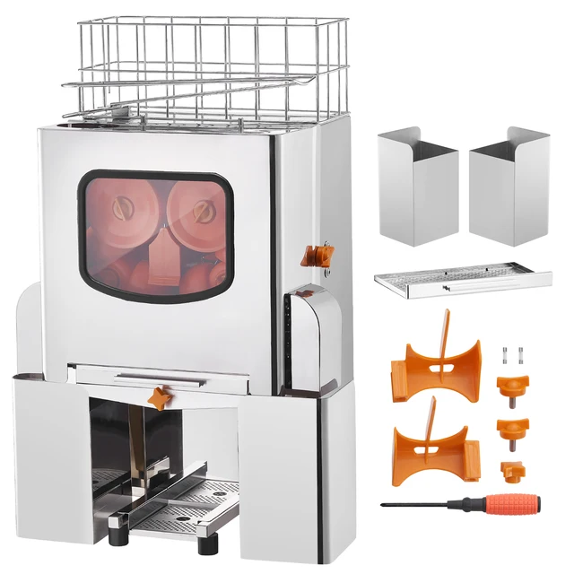 SucceBuy Presse-Orange Commercial Machine120W Extracteur de Jus Automatique Presse-Orange en Acier Inoxydable 20 Oranges/Minute 1