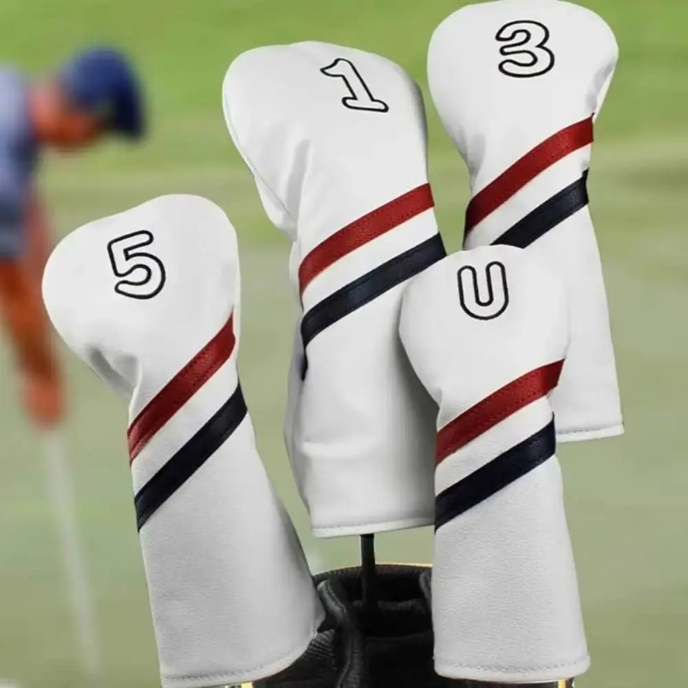 Description Picture 3 of itemDouble Line Golf Head Cover Digital Label Sports Style Golf Club Protector Minimalist Waterproof Wood Headcover Fairway Driver