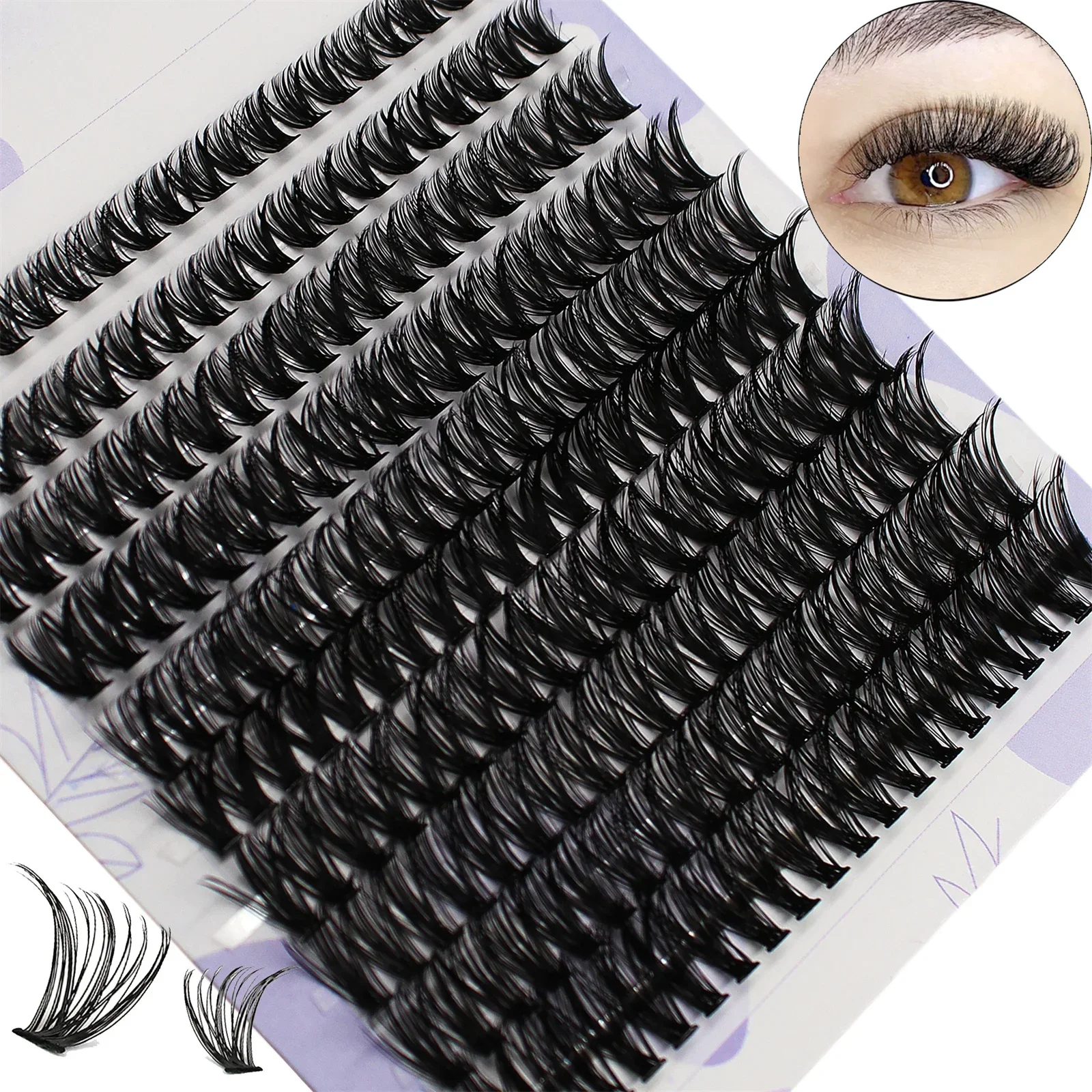 

Lash Clusters 200 Pcs DIY Individual Lashes Natural Look Wispy Eyelash Extension 8-16MM D Curl Cluster Lashes Fluffy Lash