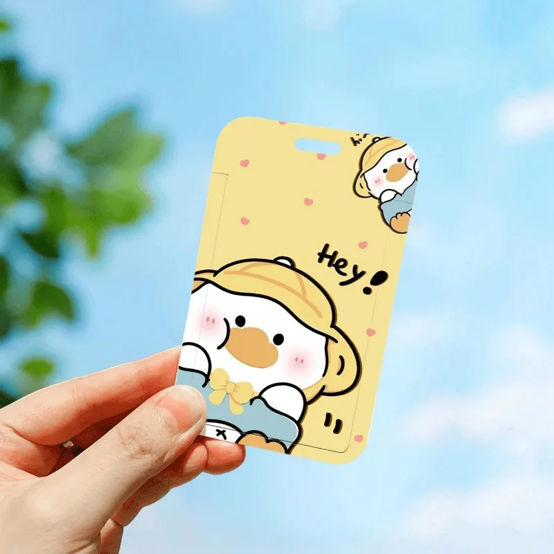 Cartoon Little Yellow Duck Card Holders Student Bus ID Card Campus Access Protection Sleeve Student Stationery