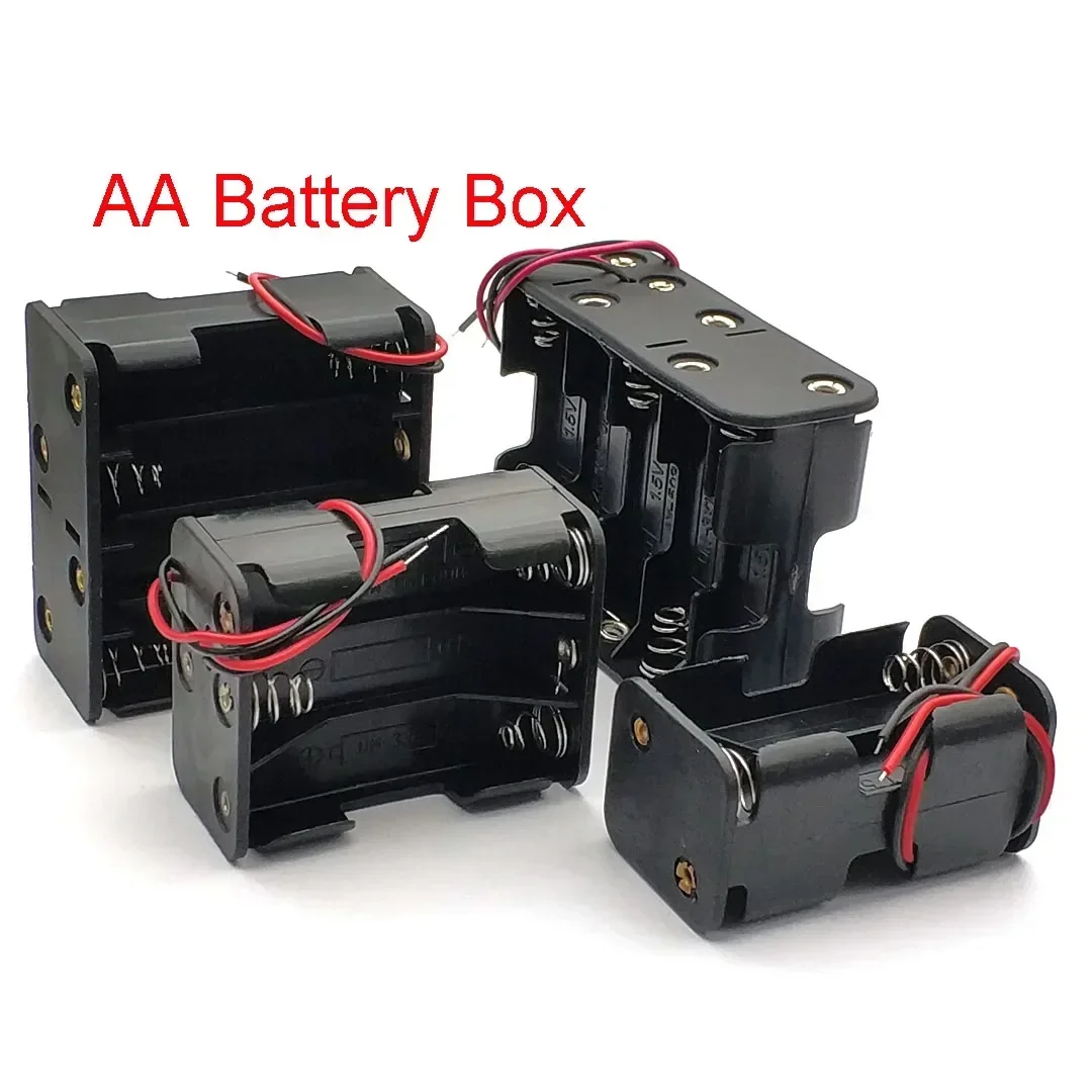 Black Plastic 4X 6X 8X 10X AA Battery Storage Case AA Back To Back ...