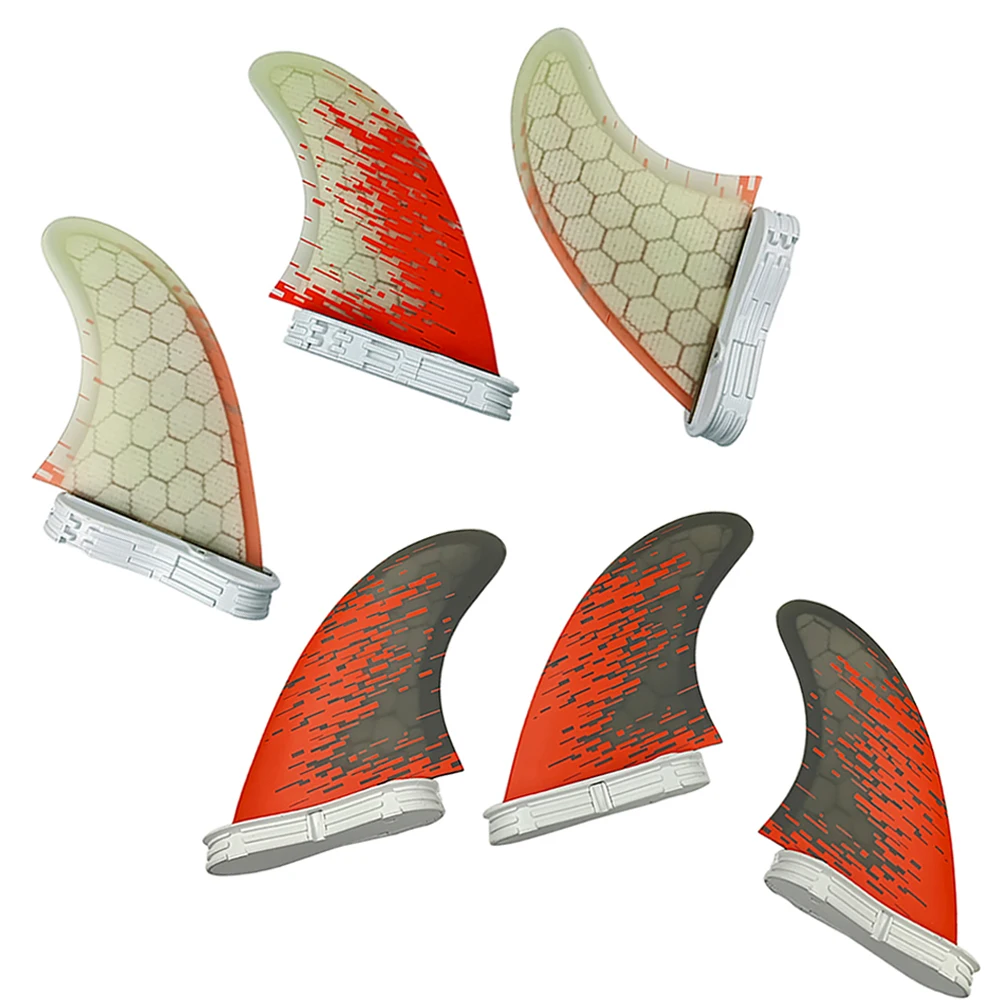 Surfboard UPSURF FCS 2 M/L honeycomb  Fins Tri Fin Set Double Tabs 2 fin Fibreglass Surf Fins Red Color For Surfing