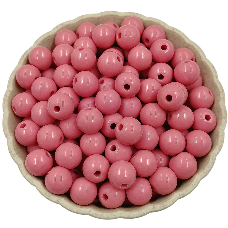 Set of 40 Solid Color 8mm Round Beads