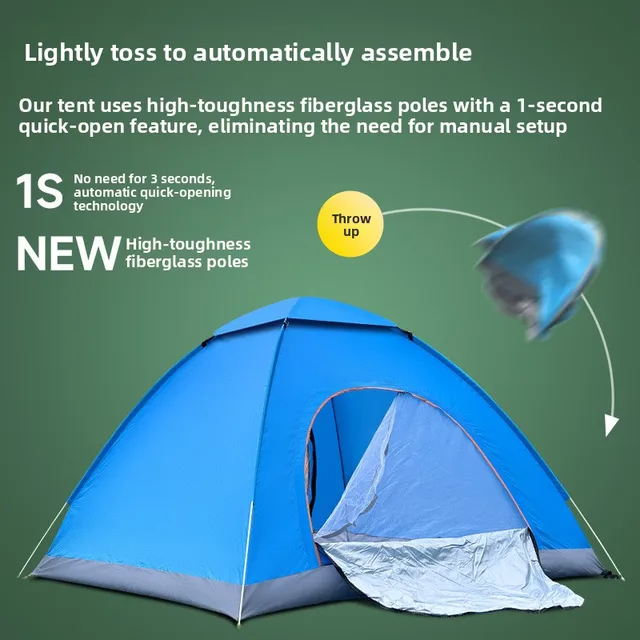 Portable Thickened Automatic Beach Camping Tent Waterproof Outdoor Travel Gear Park Overnight Stay Luxury Experience Level