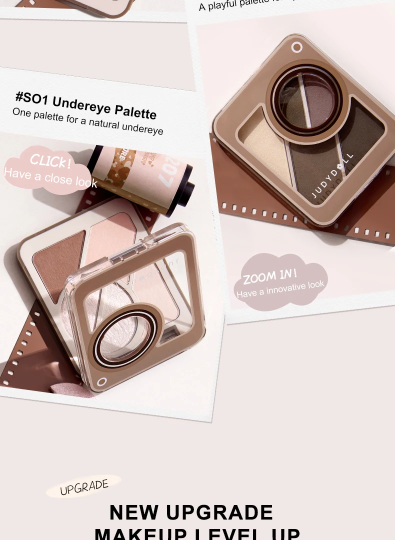 Judydoll 5-in-1 Eyeshadow & Brow Palette, Versatile & Multi-Use, Eyeshadow, Brow Powder, Long-Lasting, Natural Look