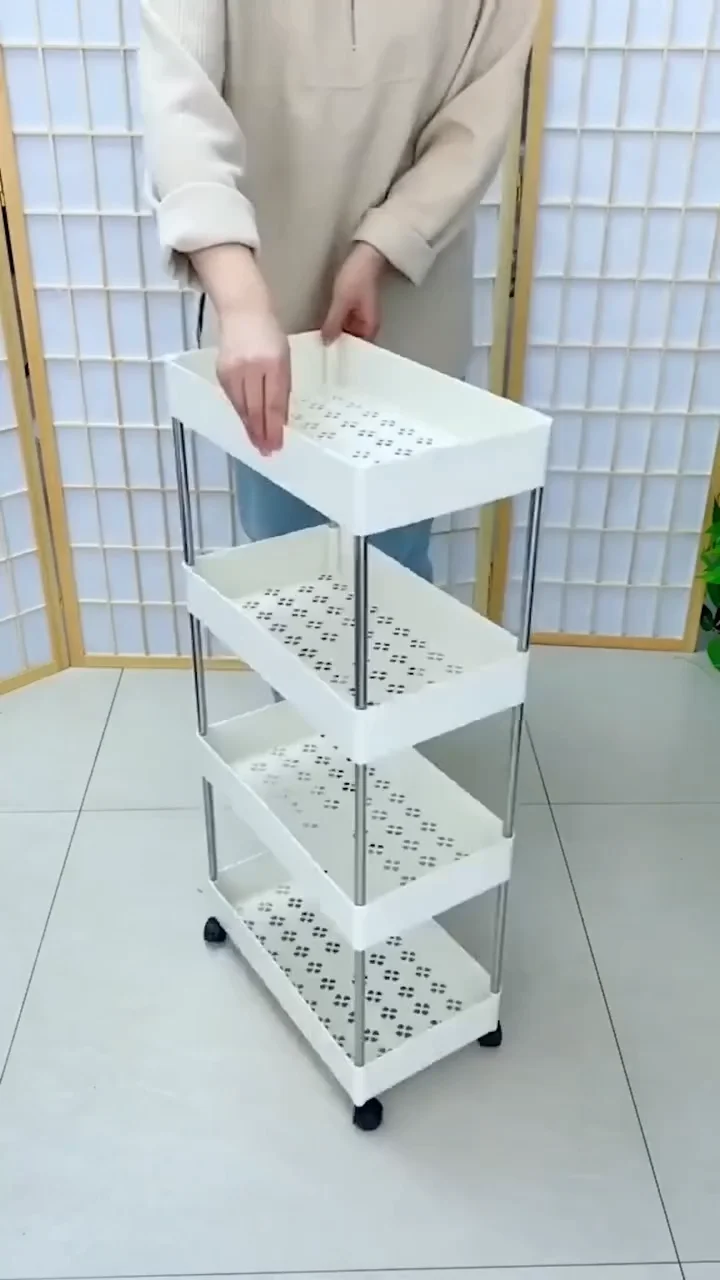 Wide type Rolling Storage Cart Mobile Gap Storage Rack Multi-purpose Utility Cart Kitchen Organizer Shelf Bathroom Storage Rack Push Trolley Shelf Floor Multi-layer Crevice Living Room Storage Trolley Kitchen Crevice Shelf