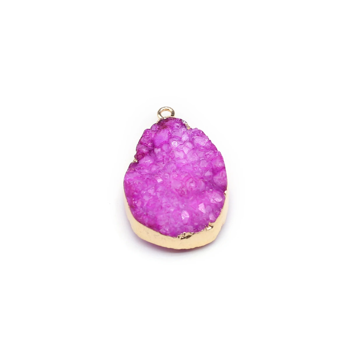 10PCS Colorful Natural Stone Crystal Druzy Water Drop Pendant Jewelry Making DIY Necklace Earrings Charm Accessories Gift