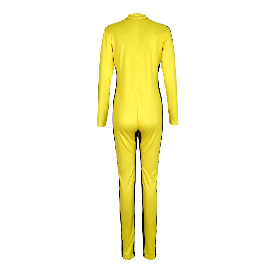 Unisex Retro Martial Arts Yellow Jumpsuit Costume