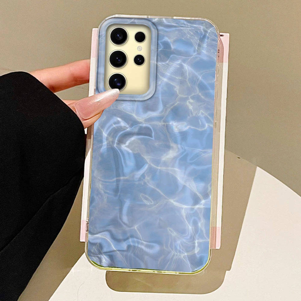 Elegant Water Wave Texture Butterfly Flower Phone Case Cover