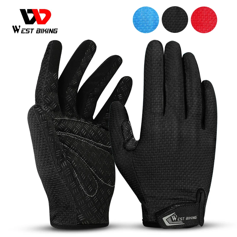 

WEST BIKING Cycling Gloves Anti Slip Outdoor Sports MTB Bike Gloves Windproof Hiking Fishing Touch Screen Bicycle Gloves