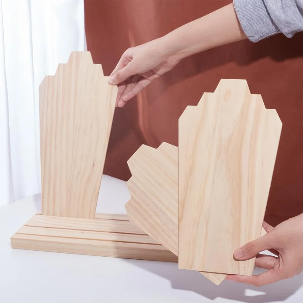 Removable Displays Wood Plank Necklace Storage Holder Bust Easel for Necklaces Rings Storage Blanched Almond jewelry box