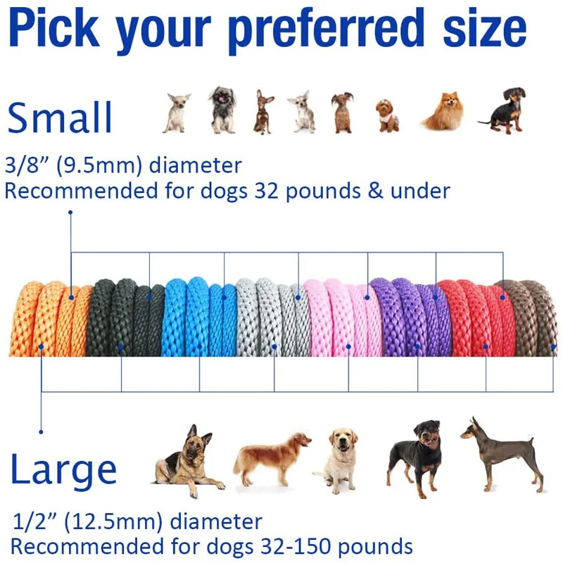 Dog Leash Training Slip Lead Dog Leash-6 FT Strong Rope Leash for No Pulling Pet Training-Ideal for Small Medium and Large