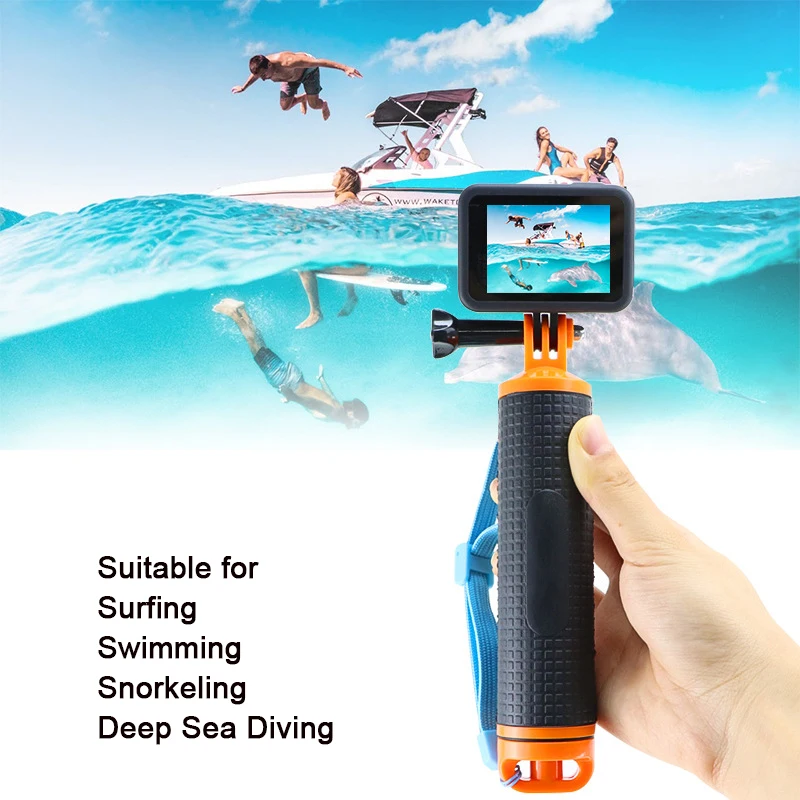Wasserdichter schwimmender Handgriff für Gopro 12 11 10 9 8 insta360 x4 x3 Zubehör für Handler halterung für Wassersport-Action kameras – Detail 7