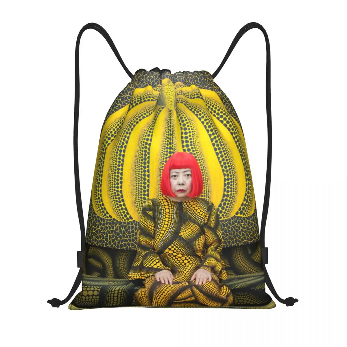 

Индивидуальные сумки на шнурке Yayoi Kusama для мужчин и женщин, легкий рюкзак с абстрактной живописью для спортзала и хранения