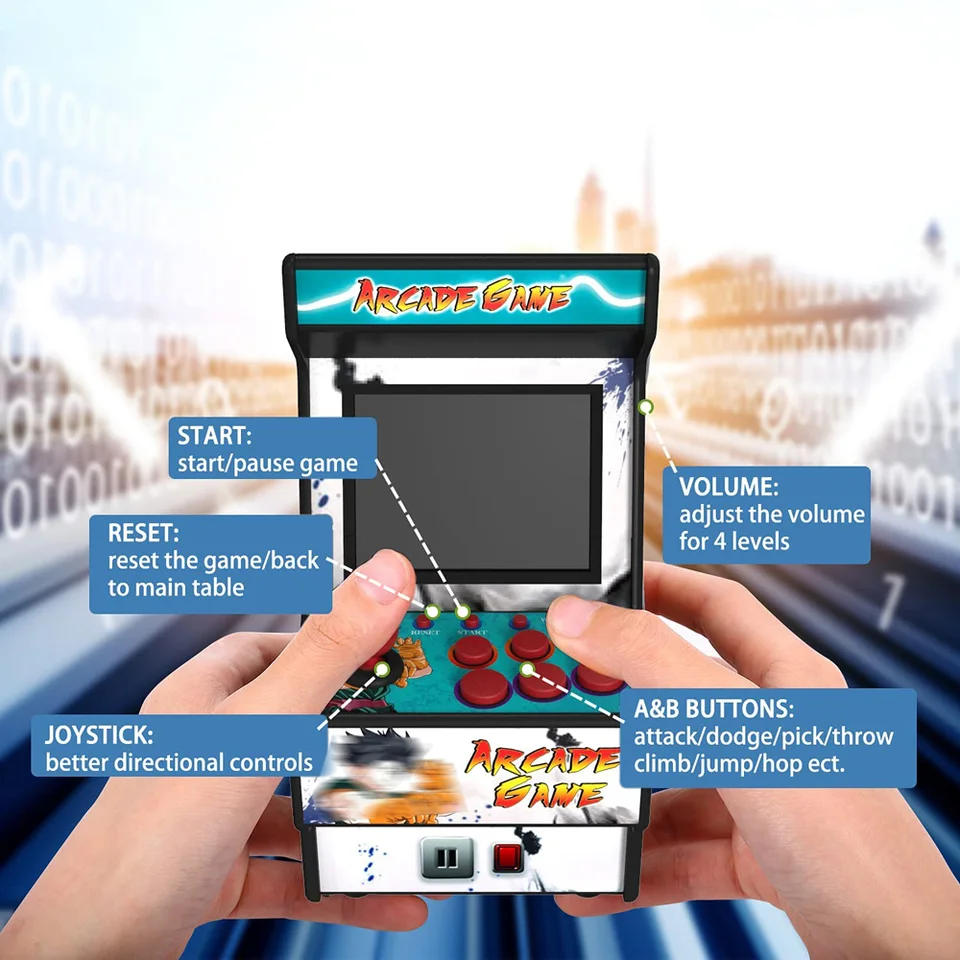 ミニアーケードゲームコンソール2.8インチ内蔵で156レトロゲーム